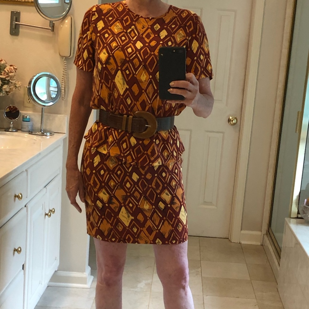 Via Seta Studio Silk Blouse & Skirt (2 piece set) Sz: 6 Petite - Picture 3 of 8